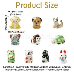 11шт 11 стиля фарфоровые бусины ручной работы с принтом&nbsp;PORC-CJ0001-26