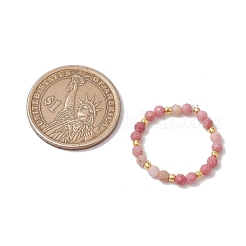 Bagues extensibles en perles de rhodonite naturelle pour femmes&nbsp;RJEW-JR00868-09