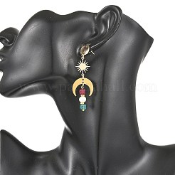 Pendientes colgantes de perlas cultivadas naturales de agua dulce y turmalinas multicolores naturales.&nbsp;EJEW-JE07459