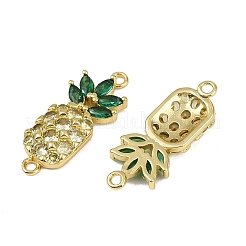 Звенья в форме ананаса из латуни с прозрачным и зеленым кубическим цирконием&nbsp;KK-I358-030G