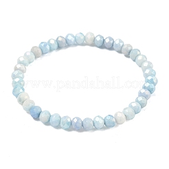 Женские эластичные браслеты из граненого стекла rondelle цвета ab&nbsp;BJEW-PH01821-04