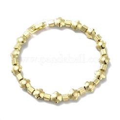 Браслет с железным клевером и квадратными звеньями&nbsp;BJEW-I300-08G