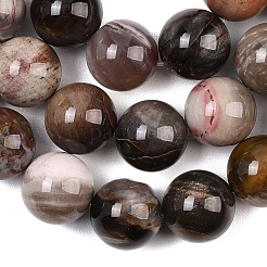 Природные окаменелое дерево бисер пряди&nbsp;G-L648-A03-16mm-02