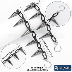 2 Stück Schuhketten aus Messing und Legierung.&nbsp;HJEW-SP00014