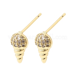 Ohrstecker aus Messing mit Mikropavé-Fassung aus klaren Zirkonia&nbsp;EJEW-C186-05G