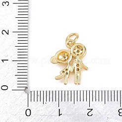 Pendentifs en laiton micro pavé de zircone cubique transparent pour la saint-valentin&nbsp;KK-H273-43G-01
