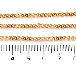 Brins de perles d'hématite non magnétiques synthétiques galvanisées&nbsp;G-H027-C01-02