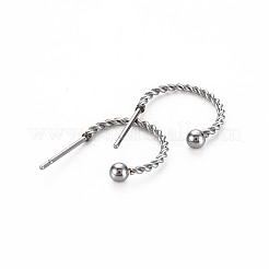 Серьги-гвоздики из нержавеющей стали 304&nbsp;LS-EJEW-N016-013-NR