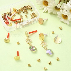 4 шт. железная серьга-гвоздик с 4 шт. фурнитурой для сережек-гвоздиков из сплава с 2 шт. железными фурнитурами для сережек-гвоздиков с 2 шт. фурнитурой для серег-гвоздиков из сплава с 50 шт. железными гайками для ушей&nbsp;FIND-YW0005-48