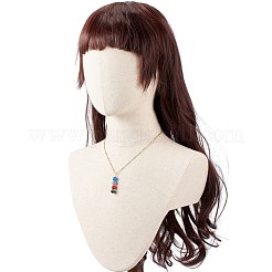 Collier pendentifs perles de jade blanc naturel pour femme&nbsp;NJEW-JN03762