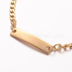 Браслеты из нержавеющей стали 304 с идентификационными звеньями&nbsp;BJEW-K136-02