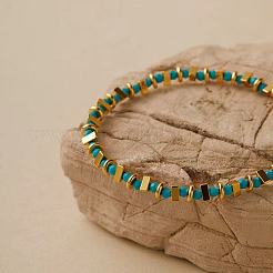 Браслеты из синтетической бирюзы и латунных бусин для женщин&nbsp;XC1263