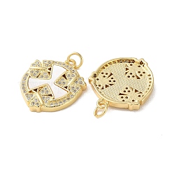 Латунные микропаве прозрачные подвески с фианитом&nbsp;KK-B083-17G-05