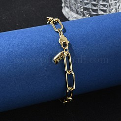 Латунные браслеты скрепки&nbsp;LS-BJEW-H537-10G