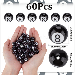 60 шт. Непрозрачные акриловые бусины&nbsp;OACR-SP0001-12