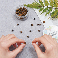 Наборы для изготовления браслетов из натуральных бусин тигрового глаза своими руками&nbsp;DIY-CJ0001-21G