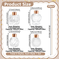 4 Stück wiederbefüllbare Aromatherapie-Glasflasche&nbsp;AJEW-GA0010-83