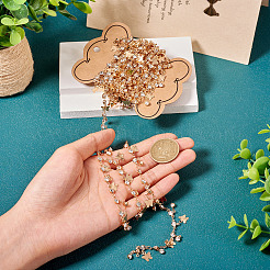 Цепи ручной работы со стразами и плоскими круглыми звеньями&nbsp;CHC-TA0001-35