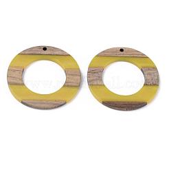Pendentifs en bois de résine et de noyer&nbsp;X-RESI-R428-02B