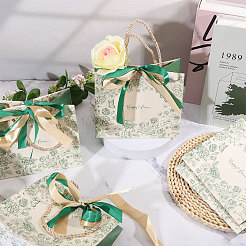 Geschenktaschen aus Papier mit Blumendruck&nbsp;ABAG-WH0044-82B