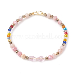 3шт 3-х цветные браслеты из стеклянных бусин для женщин&nbsp;BJEW-JB12137