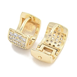 Серьги-кольца из латуни с микропаве из прозрачного кубического циркония для женщин&nbsp;EJEW-S228-10G