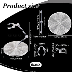 6 sachet de présentoirs réglables en plastique pour figurines articulées&nbsp;ODIS-FG0002-30A