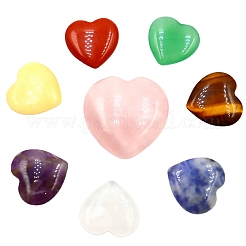 Gemischte natürliche Edelstein Heilung Liebe Herz Steine Ornamente Set&nbsp;PW-WG36787-02