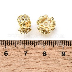 Perline distanziatori in zirconi cubici trasparenti in micro pavè di ottone&nbsp;KK-Z156-09G