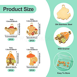 8 шт. 4 стиля эмалевых подвесок из нержавеющей стали 304&nbsp;STAS-TA0003-36