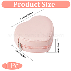 Boîtes à bijoux zippées en similicuir PU en forme de cœur&nbsp;AJEW-CL0006-03B