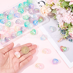 50шт прозрачные акриловые бусины с кракле&nbsp;TACR-PA0001-09