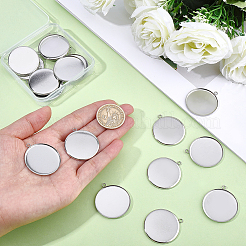 20 pz 304 ciondolo cabochon in acciaio inox&nbsp;STAS-BBC0010-67P-01
