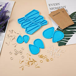 4шт 4 Молды для подвески в виде треугольника и капли из силикона&nbsp;DIY-BG0001-67