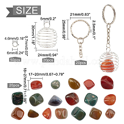 Kit fai da te per realizzare un portachiavi con ciondolo a gabbia con perline di pietra&nbsp;DIY-GA0003-10