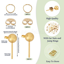 20pcs clous d'oreille en laiton&nbsp;KK-TA0008-99
