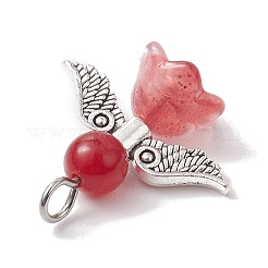 Pendentifs en jade de Malaisie teints naturels&nbsp;PALLOY-JF02661-02