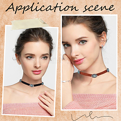 2 stücke 2 farben legierung pflastern synthetische türkis oval imitation leder choker halsketten für frauen&nbsp;NJEW-CY0001-06