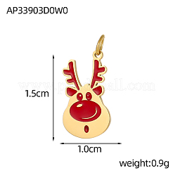 Weihnachtsanhänger aus Edelstahl 304 mit roter Emaille&nbsp;SA-OY003-81G