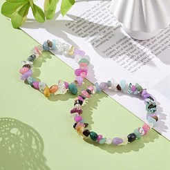 2 шт. набор браслетов из смешанных драгоценных камней с чипсами для родителей и детей&nbsp;BJEW-JB08431