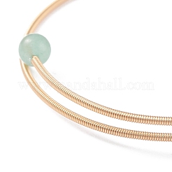 Натуральный зеленый авантюрин круглый браслет из бисера&nbsp;BJEW-JB07840-02