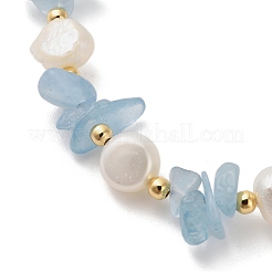 Braccialetti di perline di acquamarina naturale per le donne&nbsp;BJEW-F478-02C