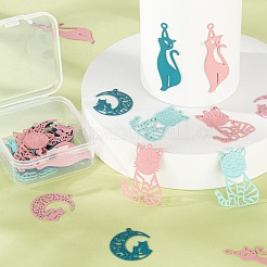 36 pendentif chaton en acier inoxydable 430 de style 3&nbsp;STAS-LS0001-80