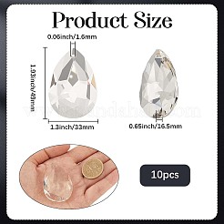 10шт прозрачные стеклянные подвески&nbsp;GLAA-SP0001-45B