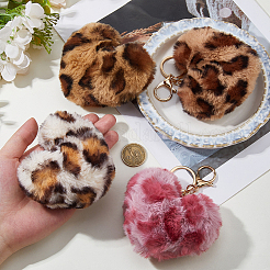 4 шт. 4-х цветные брелки-подвески из полиэстера в форме сердца&nbsp;KEYC-DC0001-33