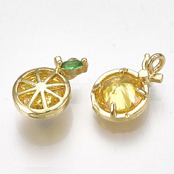 Latón charms de circonio cúbico&nbsp;KK-S348-323