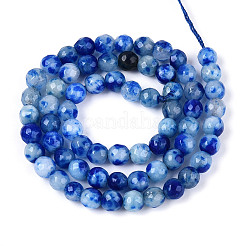 Окрашенные природные белый нефрит бисер пряди&nbsp;G-T139-6mm-60-17