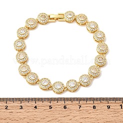 Латунные браслеты-цепочки с микропаве из прозрачных кубических цирконий для женщин&nbsp;BJEW-H639-03G