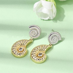 Boucles d'oreilles en laiton micro pavé de zircone cubique&nbsp;EJEW-G471-11GP-02