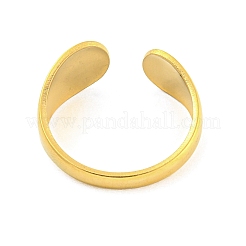 Anillo de puño abierto con forma de lágrima de acero inoxidable 304 para mujer&nbsp;RJEW-S406-01G-06
